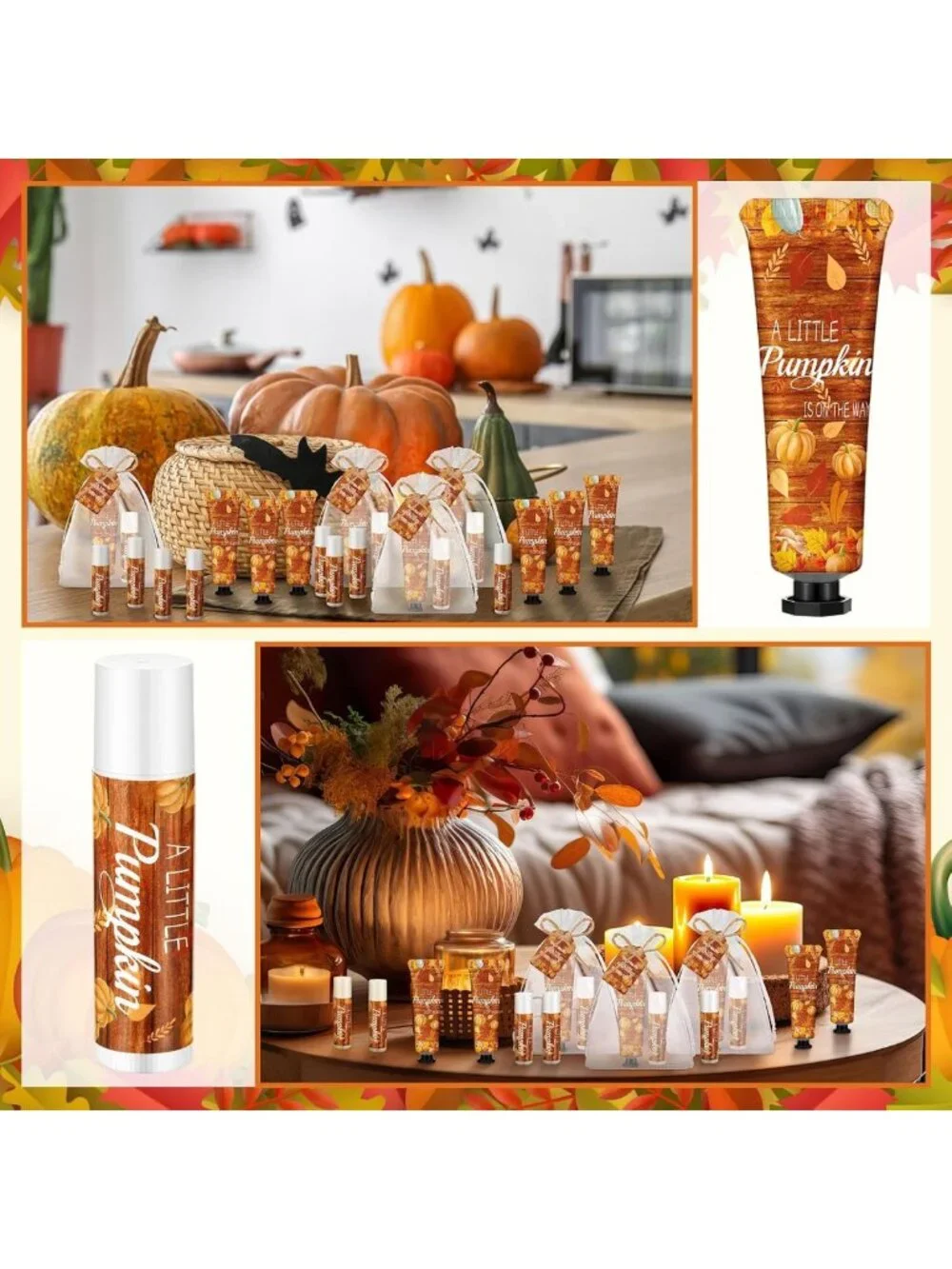48-Piece Fall Pumpkin Baby Shower Favors | Bulk Thank You Gifts for Guests
